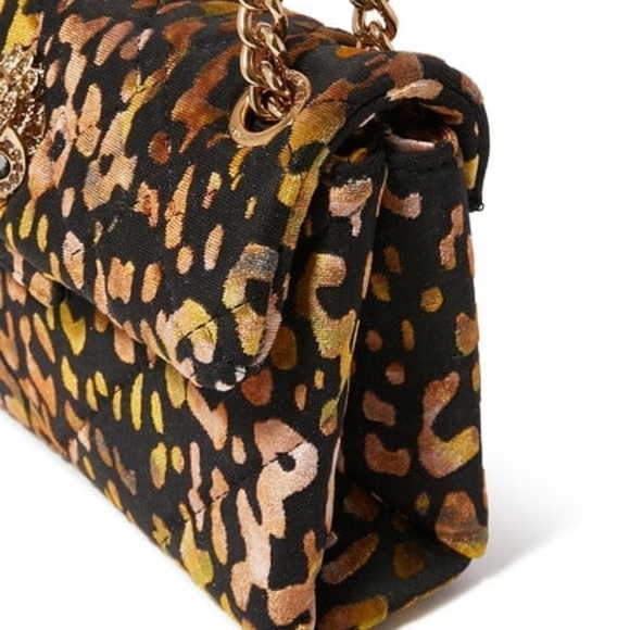 Kurt Geiger NWT Leopard Print Velvet Mini Brixton Crossbody Bag - Picture 4 of 9